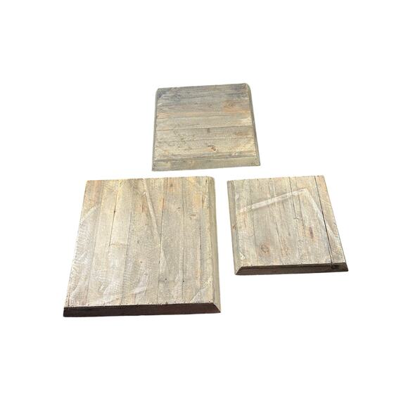 Vintage Set of 3- Lightweight Nesting Wooden Table Tray- Accent Decor- Rustic - Picture 3 of 6